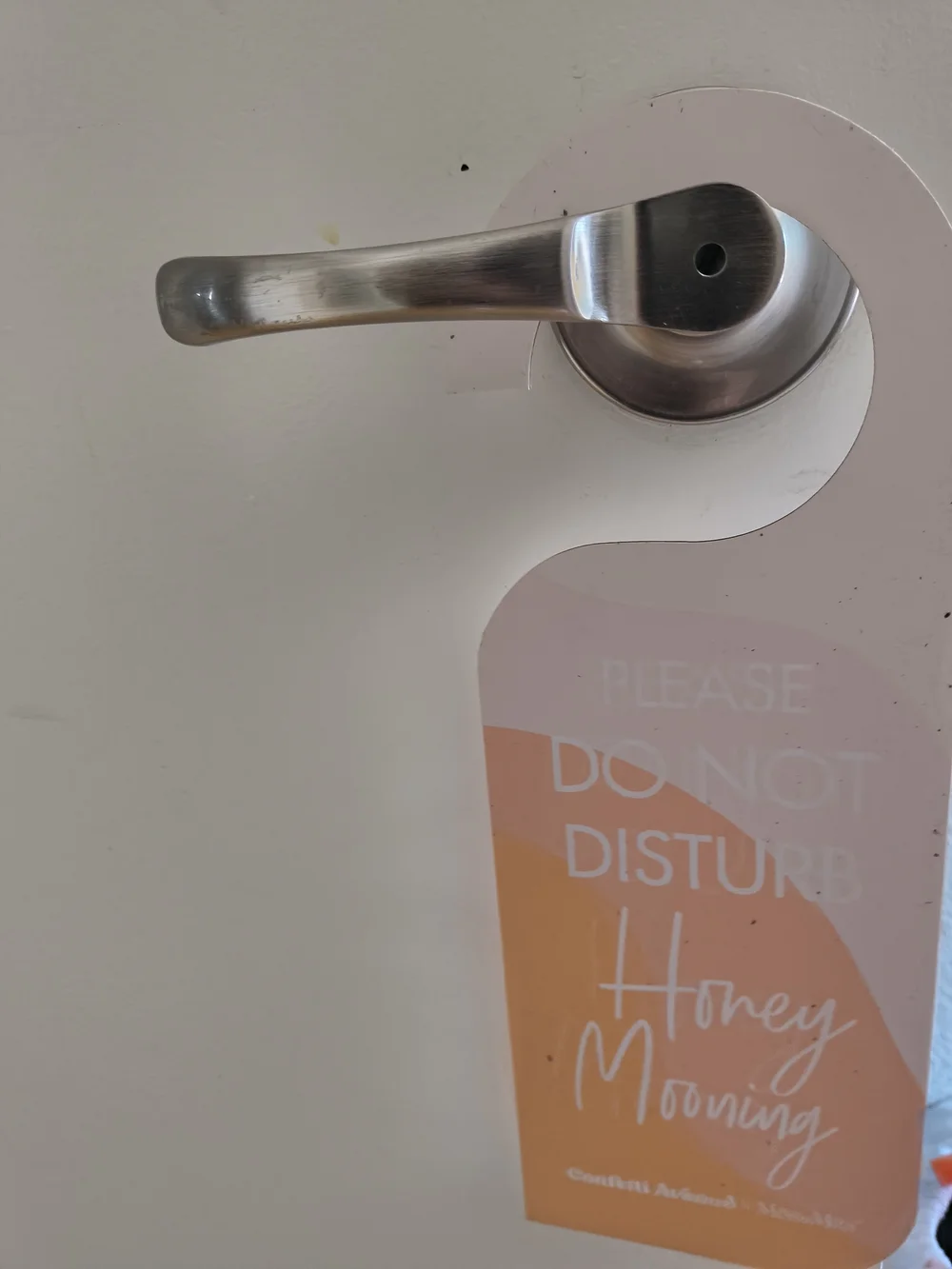 Just Married Door Hanger - Pink & Peach